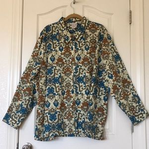 Silhouettes Woman’s 3X Multicolored Brown Blouse